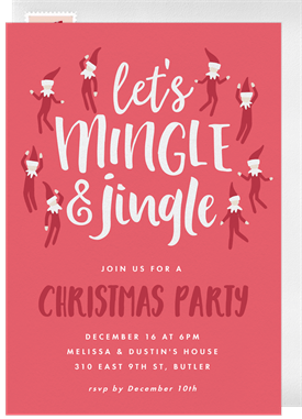 'Party Elves' Christmas Party Invitation