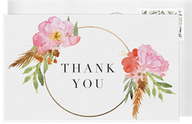 'Boho Hoops' Wedding Thank You Note