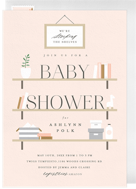 'Stock the Shelves' Baby Shower Invitation