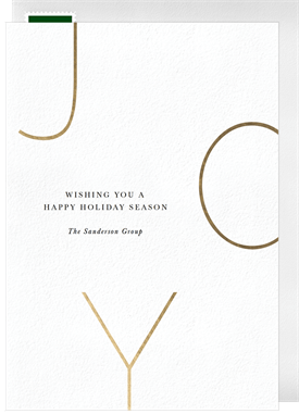 'Golden Joy' Business Holiday Greetings Card