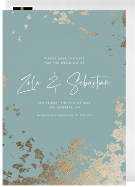 'Scattered Foil' Wedding Save the Date