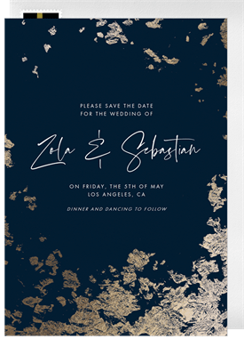 'Scattered Foil' Wedding Save the Date