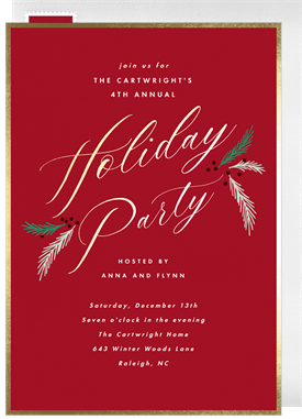'Holiday Pines' Holiday Party Invitation