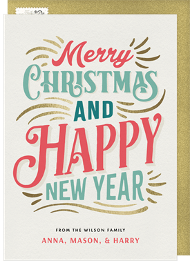 'Retro Greetings' Christmas Greetings Card