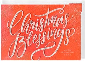 'Sparkly Blessings' Holiday Greetings Card