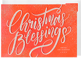 'Sparkly Blessings' Christmas Greetings Card