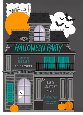 'Spooky House' Halloween Invitation