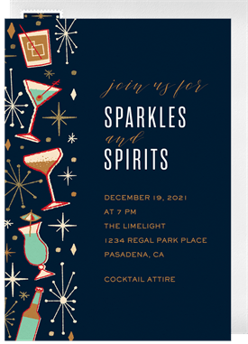 'Sparkles and Spirits' Holiday Party Invitation