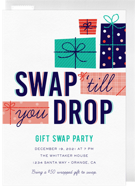 'Swap Drop' Holiday Party Invitation