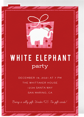 'White Elephant Gift' Holiday Party Invitation