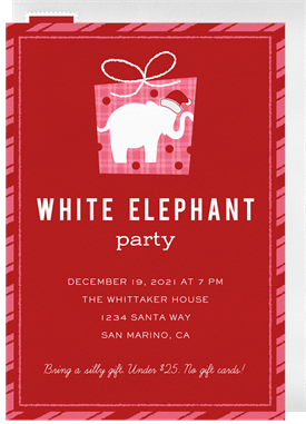 'White Elephant Gift' Christmas Party Invitation