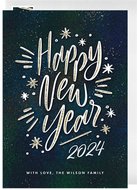 'Festive New Year' New Year's Greeting Card