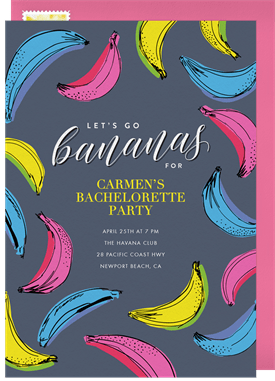 'Go Bananas' Bachelorette Party Invitation
