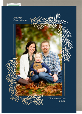 'Gold Branches' Holiday Greetings Card