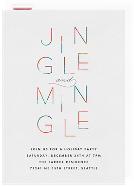 'Modern Jingle' Christmas Party Invitation