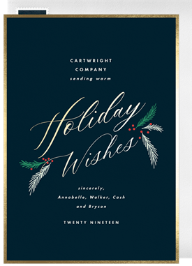 'Holiday Pines' Business Holiday Greetings Card
