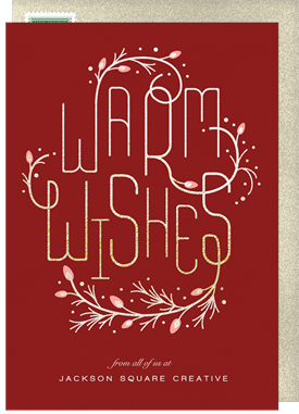 'Warm Berry Wishes' Business Holiday Greetings Card