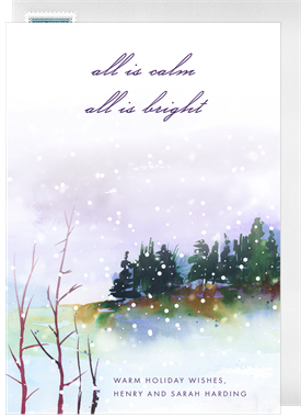 'Serene Snowy Forest' Holiday Greetings Card