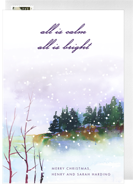 'Serene Snowy Forest' Christmas Greetings Card