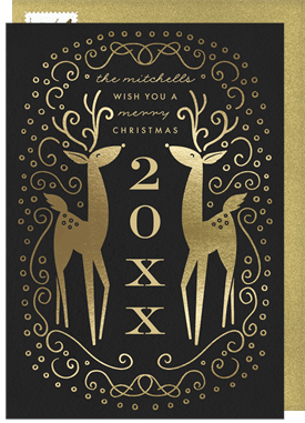 'Whimsical Deer' Christmas Greetings Card