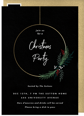 'Wire Wreath' Holiday Party Invitation