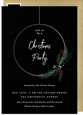 'Wire Wreath' Business Holiday Party Invitation