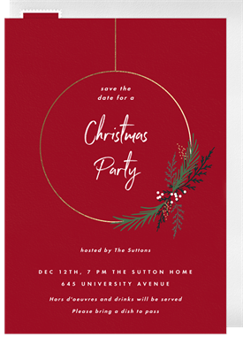 'Wire Wreath' Holiday Party Save the Date