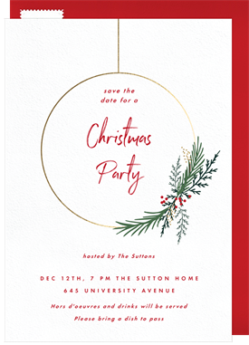 'Wire Wreath' Holiday Party Save the Date
