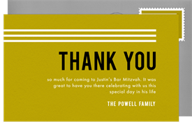 'Main Feature' Bar Mitzvah Thank You Note