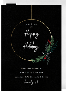 'Wire Wreath' Business Holiday Greetings Card