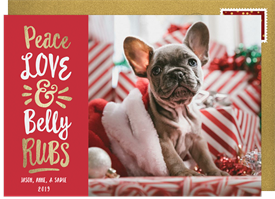 'Belly Rubs' Holiday Greetings Card