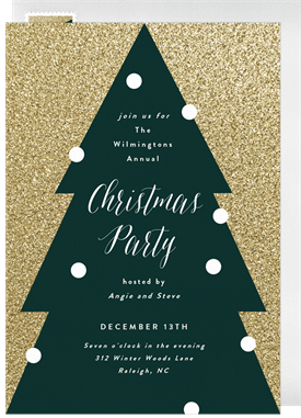 'Glitter On Point' Holiday Party Invitation