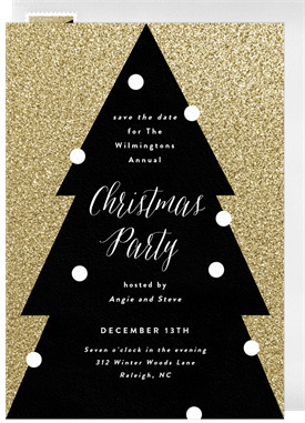 'Glitter on Point' Christmas Party Save the Date