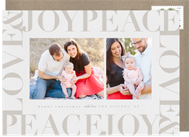 'Peace Love Joy Border' Christmas Greetings Card