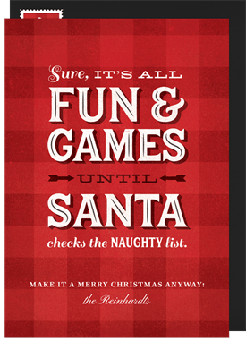 'Fun & Games' Christmas Greetings Card