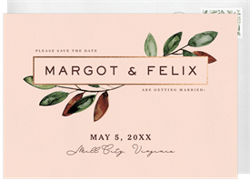 'Magnolia Leaves' Wedding Save the Date