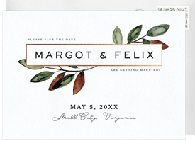 'Magnolia Leaves' Wedding Save the Date
