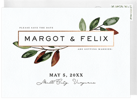 'Magnolia Leaves' Wedding Save the Date