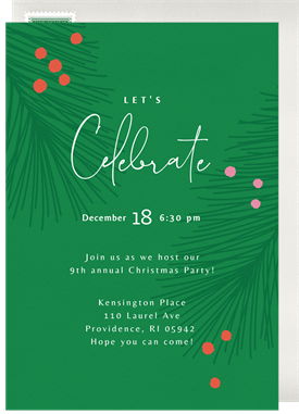 'Bright Pines' Holiday Party Invitation