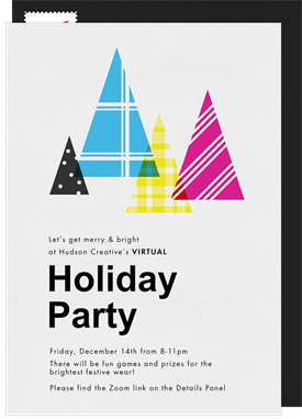 'CMYK Christmas Trees' Business Holiday Party Invitation