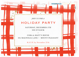 'Painted Plaid' Holiday Party Invitation