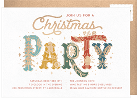 'Party Icons' Holiday Party Invitation