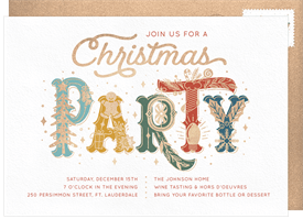 'Party Icons' Christmas Party Invitation