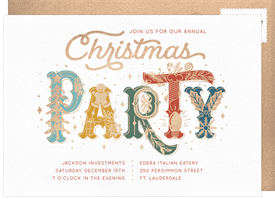 'Party Icons' Business Holiday Party Invitation