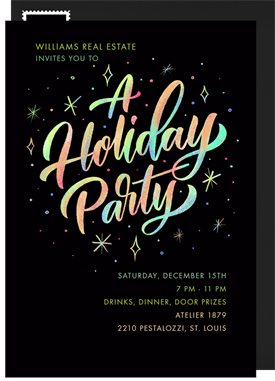 'Painted Canvas' Business Holiday Party Invitation