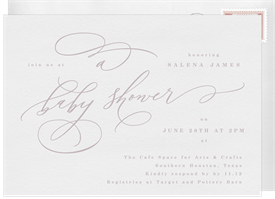 'Elegant Shower Script' Baby Shower Invitation