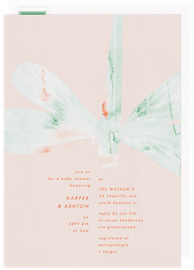 'Abstract Dragonfly' Baby Shower Invitation