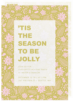 'Poinsettia Pattern' Holiday Party Invitation
