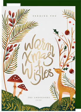 'Warm Xmas Wishes' Holiday Greetings Card