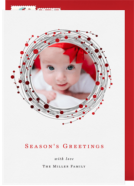 'Wreath Wrapped Frame' Holiday Greetings Card
